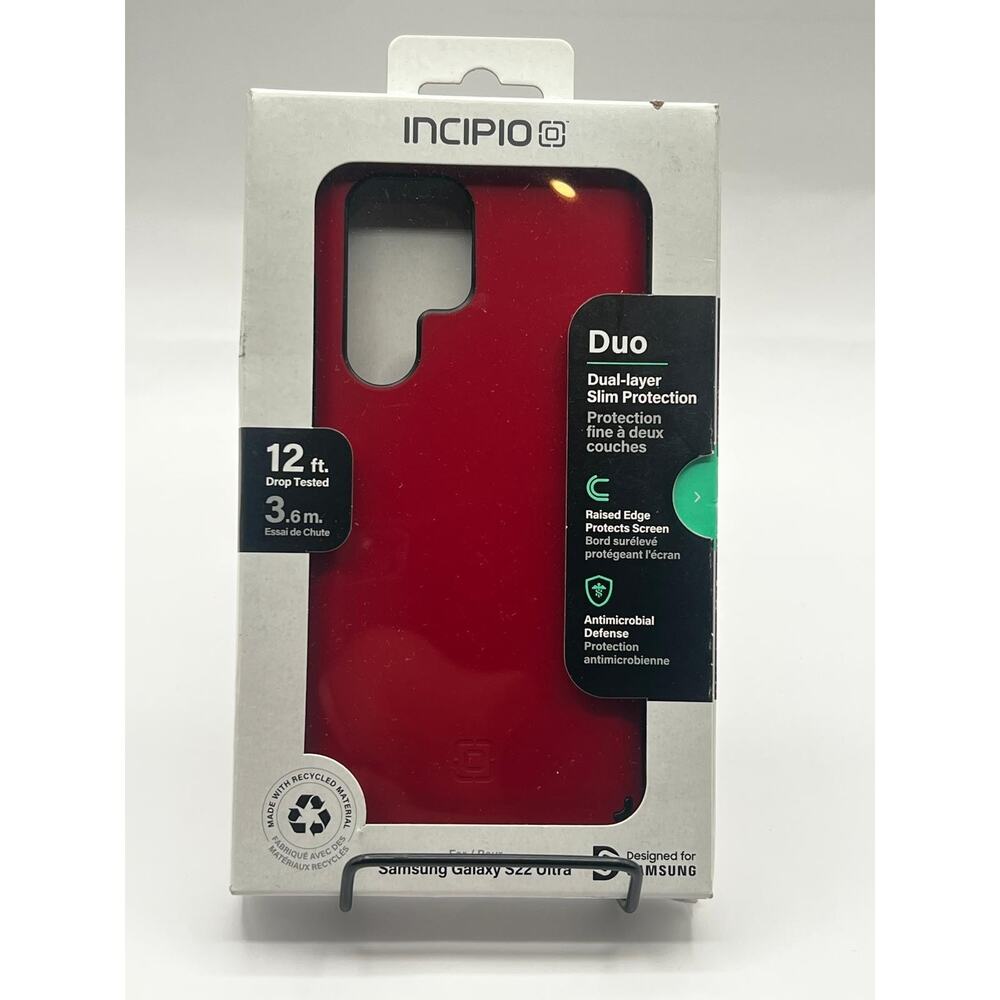 Incipio Duo Dual-Layer Case for Samsung Galaxy S22 Ultra Red 12ft Drop Protectio